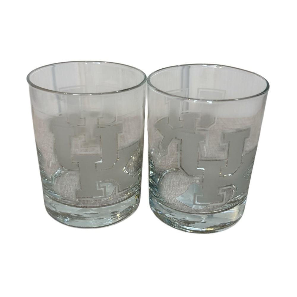 University of Kentucky UK‎ Etched Rocks Glasses Set of 2 Whiskey Tumblers NCAA